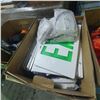 Image 2 : Group lot of misc. Items - includes Exit signs/Halloween Decorative Items/Peachy Hanging Lamp/New St