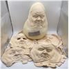 Image 1 : "Corrective Measures" 2022 - Group of 5 "The Flu" Brad Proctor's unpainted face masks & 1 foam cast