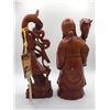 Image 2 : Group of 2 wood carved Chinese figurines (approx. 16in tall each)