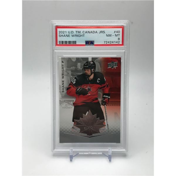 2021 U.D. TM. CANADA JRS. NO.40 SHANE WRIGHT PSA GRADED 8