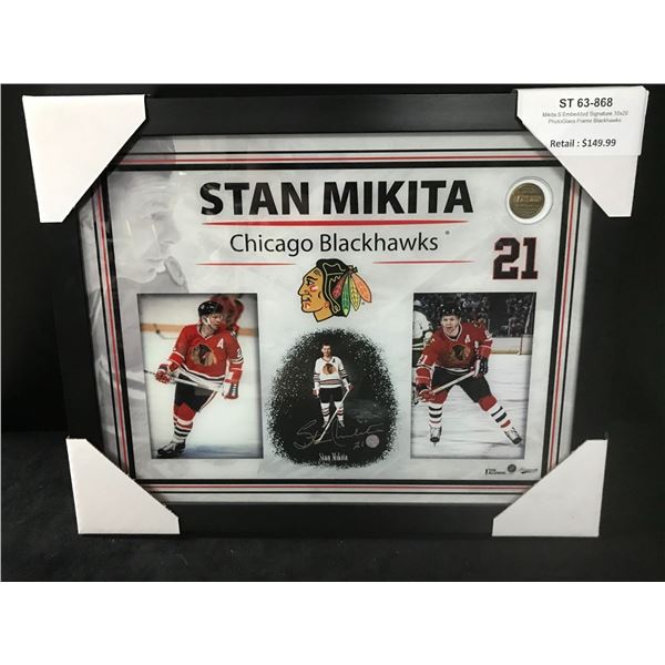 STAN MIKITA SIGNED LTD. EDITION CHICAGO BLACKHAWKS DISPLAY (FRAMEWORTH COA)