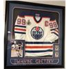 Image 1 : WAYNE GRETZKY SIGNED AND CUSTOM FRAMED EDMONTON OILERS JERSEY /499 (UPPER DECK COA)