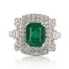 Image 2 : 2.44 ctw Emerald and 1.04 ctw Diamond Platinum Ring