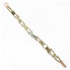 Image 5 : Vintage 14k TT Gold Cabochon Gold Quartz & Diamond Bezel Set Chain Link Bracelet