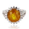 Image 1 : 7.26 ctw Yellow Sapphire and 1.23 ctw Diamond Platinum Ring