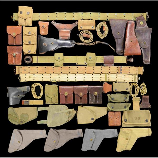 LARGE GROUP OF PRIMARILY US MILITARY HOLSTERS,