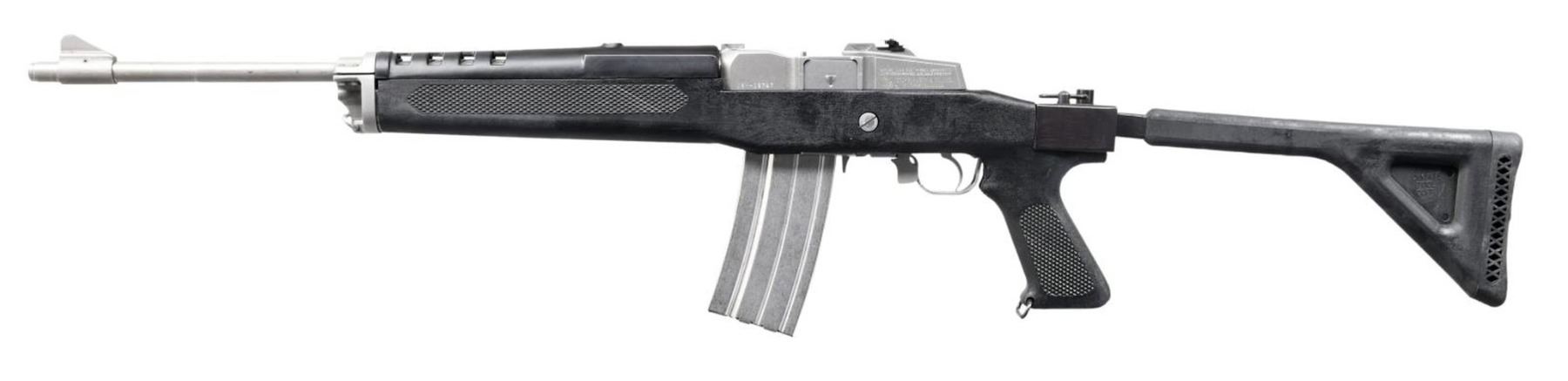 RUGER STAINLESS MINI-14 SEMI-AUTO RANCH RIFLE.