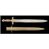 Image 2 : RARE AMES 1832 SHORT SWORD WITH BRASS SCABBARD.