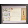 FRAMED GROUP OF CONFEDERATE MEMORABILIA.