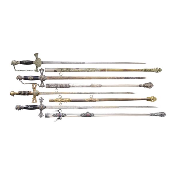 4 FRATERNAL SWORDS.