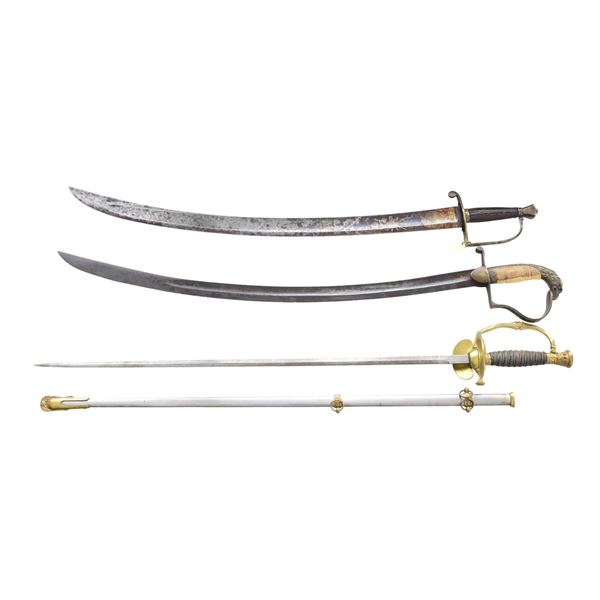 THREE AMERICAN 19TH CENTURY SWORDS.