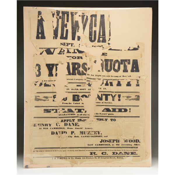 CIVIL WAR ERA RECRUITMENT POSTER.