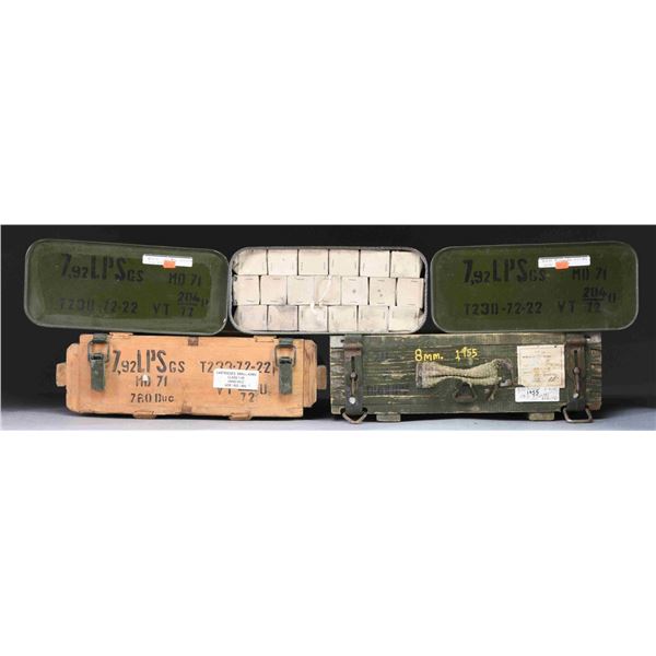 7 CRATES OF 8MM MAUSER AMMO.