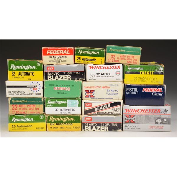 LOT OF ASSORTED HANDGUN AMMUNITION.