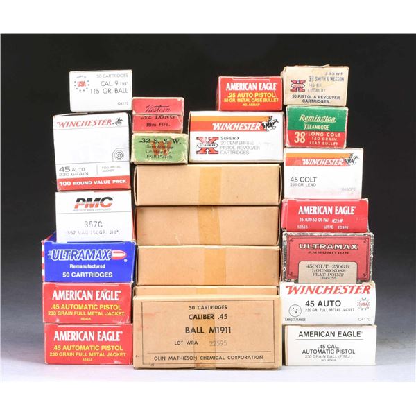 ASSORTED PISTOL AMMO.