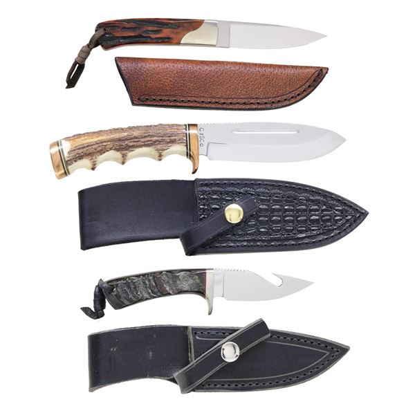 3 AS NEW CISCO KNIVES & CASES.