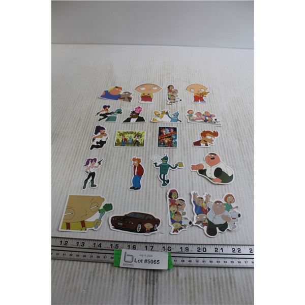(20) Assorted Stickers - Family Guy, Futurama