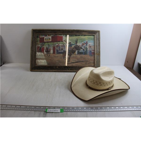 Cowboy Print (24 1/2" x 15") and Hat (7 1/8)