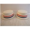 Image 3 : (2) Vintage Styrofoam Political Campaign Hats-Red, White and Blue