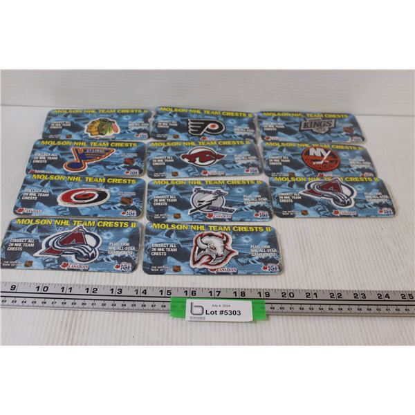 (11) Molson NHL Team Crests - Various Teams