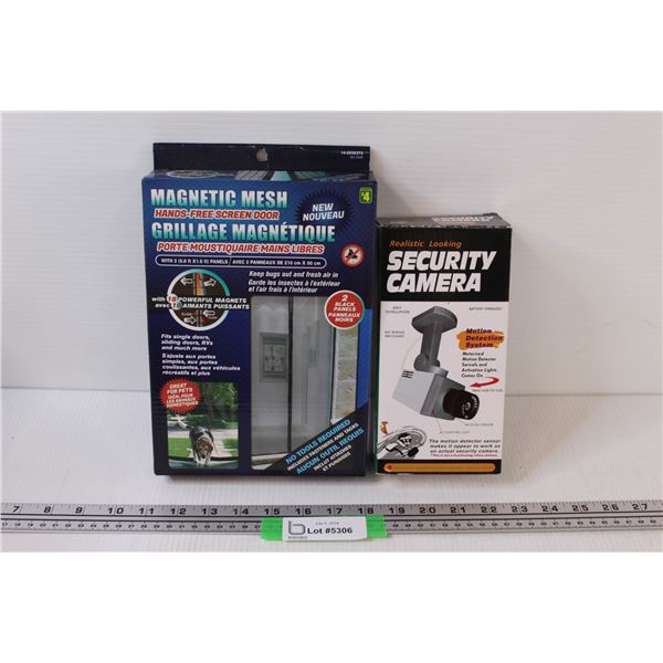 Faux Security Camera, Magnetic Mesh Screen Door - NIB