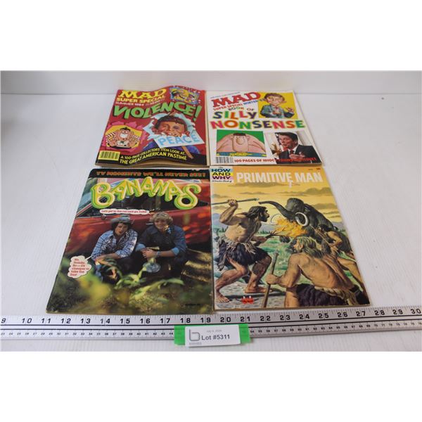 (2) Mad Magazines (1983 & 1984), Bananas Magazine, Primitive Man Book