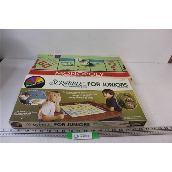 (2) Board Games: Monopoly & Scrabble for Juniors (as is)