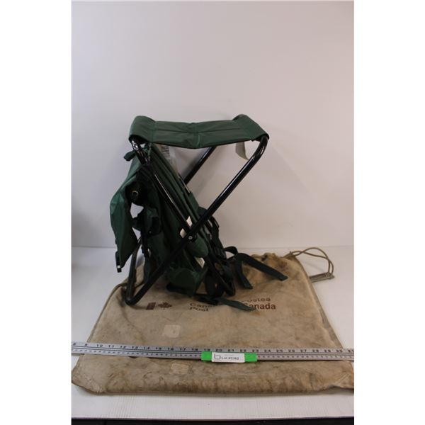Camp Chair w/Backpack & 1975 Canda Post Delivery Bag