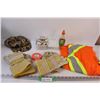 Image 1 : Safety Vest, (2) Work Gloves, Hat & Ear plugs & Matches, Bug Spray