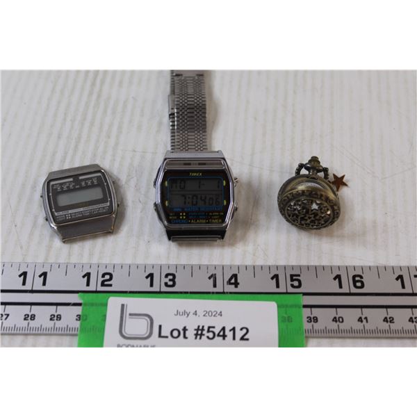 Timex Watch & Spare Clock, Mini Quartz Pocket Watch