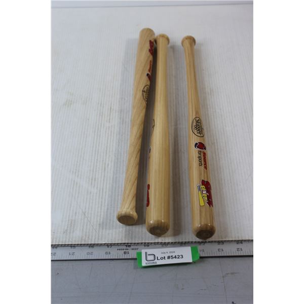 (3) Miniature Wooden Bats - 19" Long