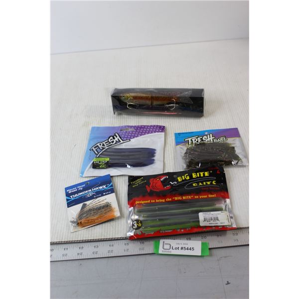 (2) Fishing Hooks, (3) Packages of Fishing Bait
