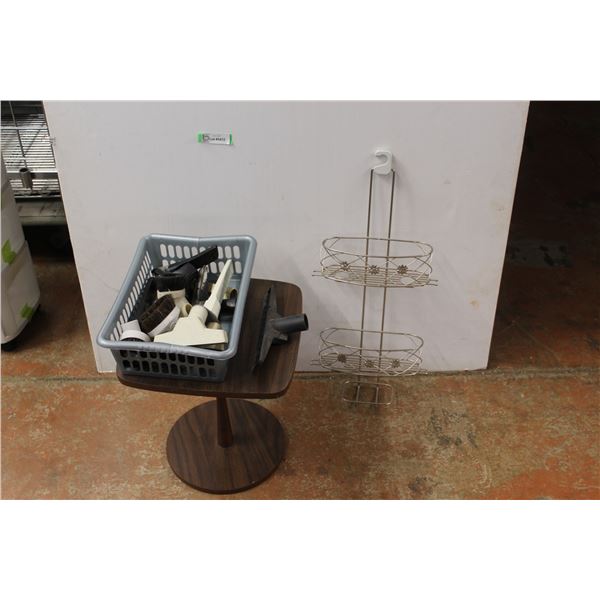 *Coffee Table, Shower Caddy, Vacuum Attachments
