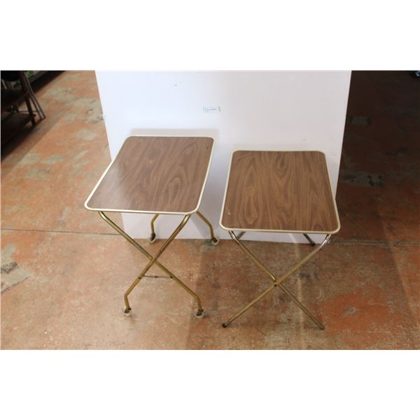 *(2) Folding TV Trays - (1) With Wheels