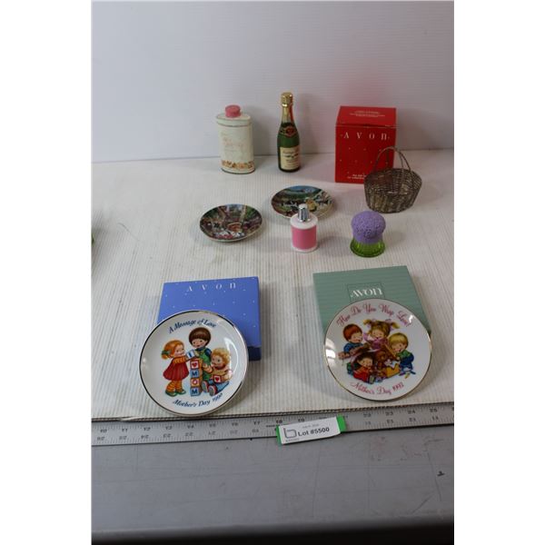 Vintage Avon Fragrance Bottles & Miniature Plates