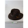 Image 1 : Indiana Jones Hat with Metal Badge & feathers - Authentic, Size 7-7 1/2