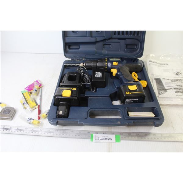 Master Craft Cordless Drill w/Charger & Extra Battery (9.6V - working)