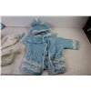Image 3 : Knitted Sweater w/Hat - Baby Towel Throw Over - Baby Bag - Baby Onesie