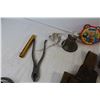 Image 4 : Vintage Tool Pouches - Roll of Wire - Chalk Line - Marker Pen - Brass Bell - Alvin Toy Tambourine