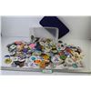 Image 1 : Large Assortment of Button Pins in Plastic Container