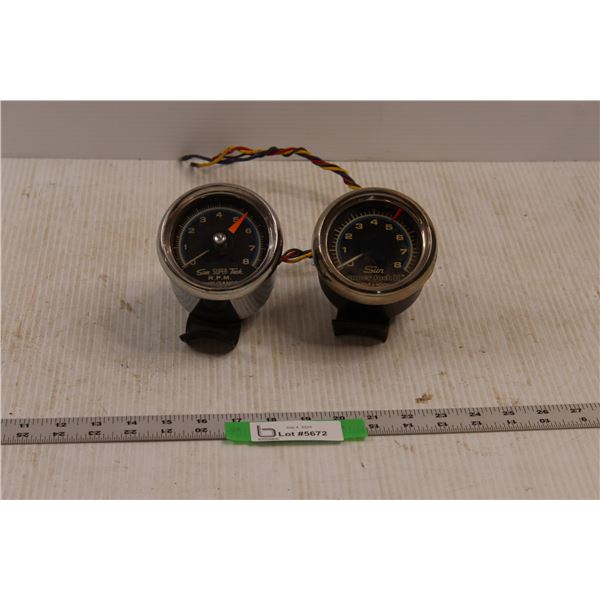 (2) Sun: Super Tach & Super Tach II Tachometers - Untested