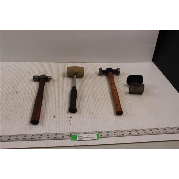 (4 pcs) Auto Body Tools - Hammers, Dolly