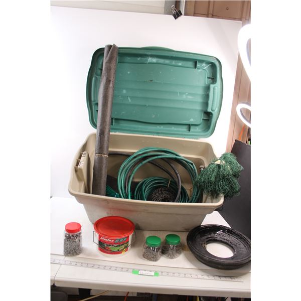 *Landscaping Fabric, Soaker Hoses, Fertilizer, Bed Edging, Wheel Barrow Tire, Small containers of Ha