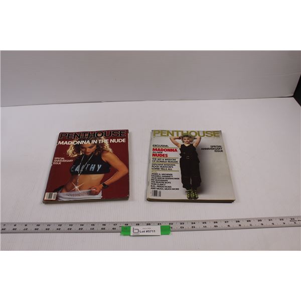 (2) Vintage Penthouse Magazines - "Madonna" Sept. 1985 & 1987