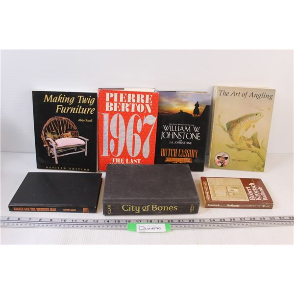 (7) Books: Fishing, Furniture, Butch Cassidy, Badlands, Misc.