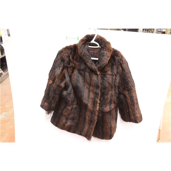 *Soft Real Rabbit Fur Coat - Heavy Wear, Size Unknown