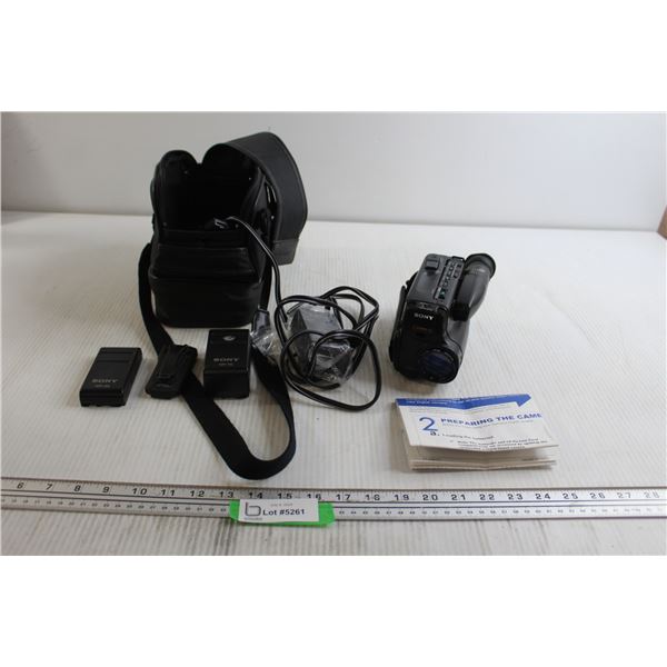 Sony HandyCam Camera - Untested, Top Folding Part is Broken on One End