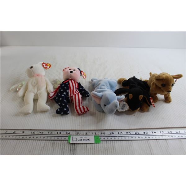 (5) Ty Beanie Babies NWT - Stain on Elephant