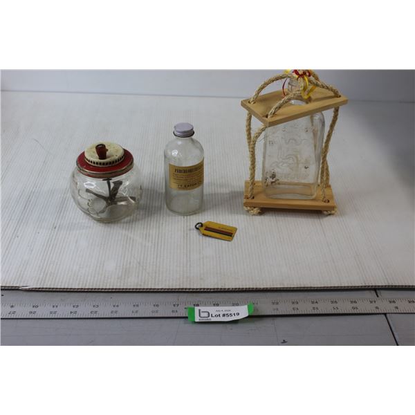 Rare Miniature Butter Churn, Rare Eaton's Bottle & Keychain, Bottle In Holder