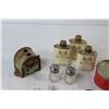 Image 3 : (2) Tin Cans, (3) Bottles of Cologne Empty, Vintage Cheese Grater, Misc.